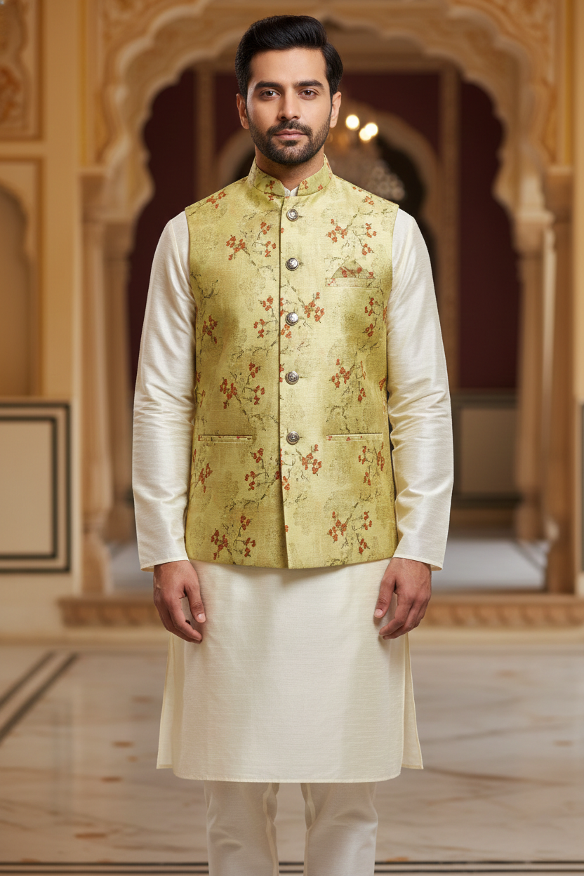 The Sage Blossom: Modern Sophistication in Floral Ethnic Wear