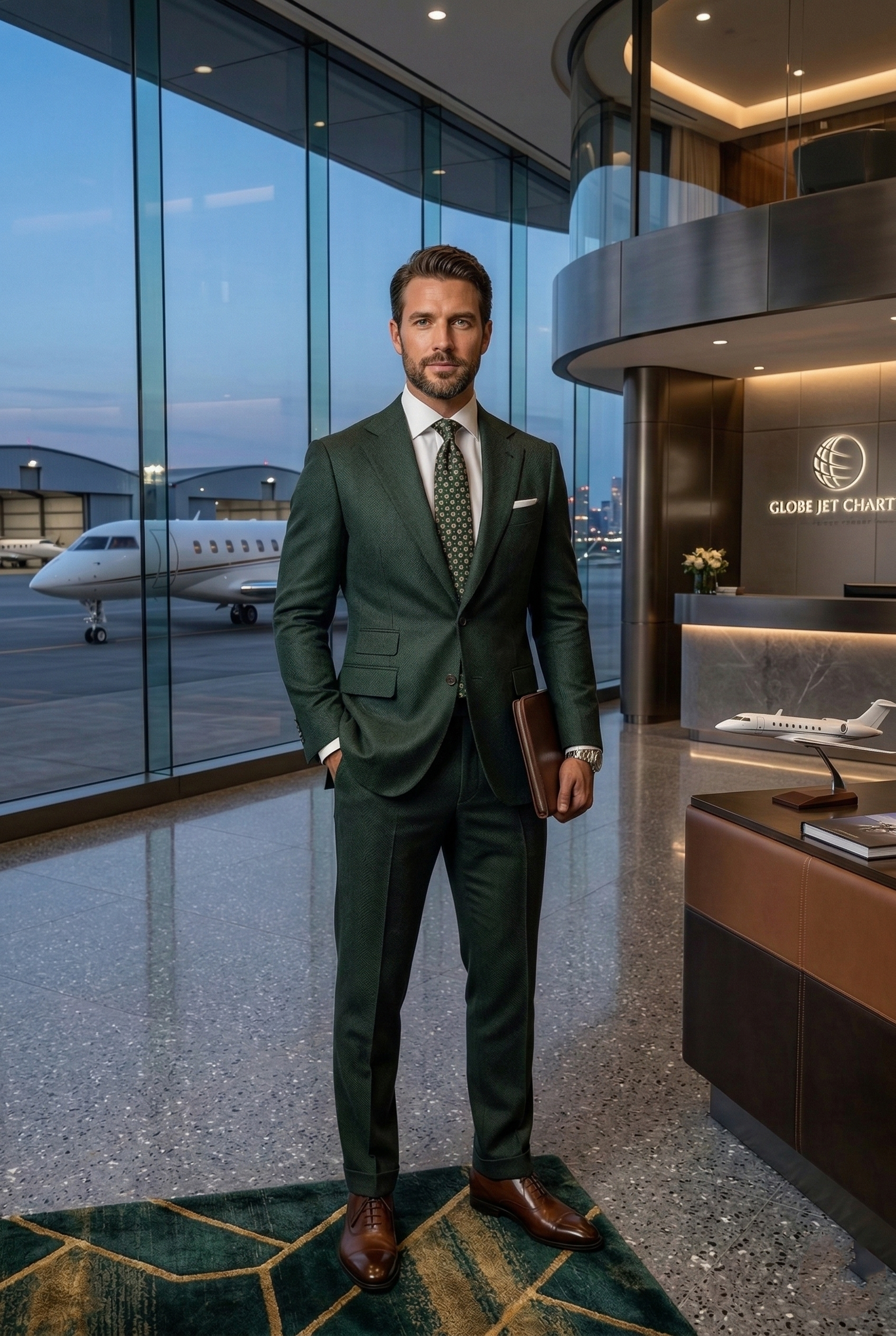 Men’s Elite Tailored Forest Green  Business Suits