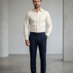 Cream Formal Shirt for Men | Premium Cotton Blend Regular Fit Office & Business Wear Shirt