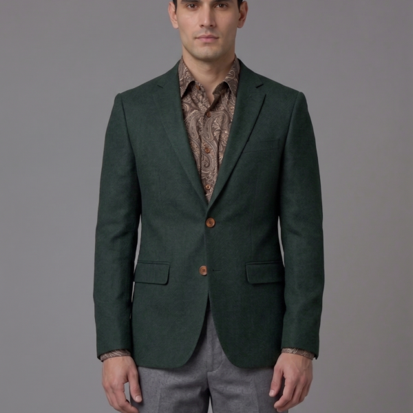 Men’s Premium Emerald Green Textured Blazer