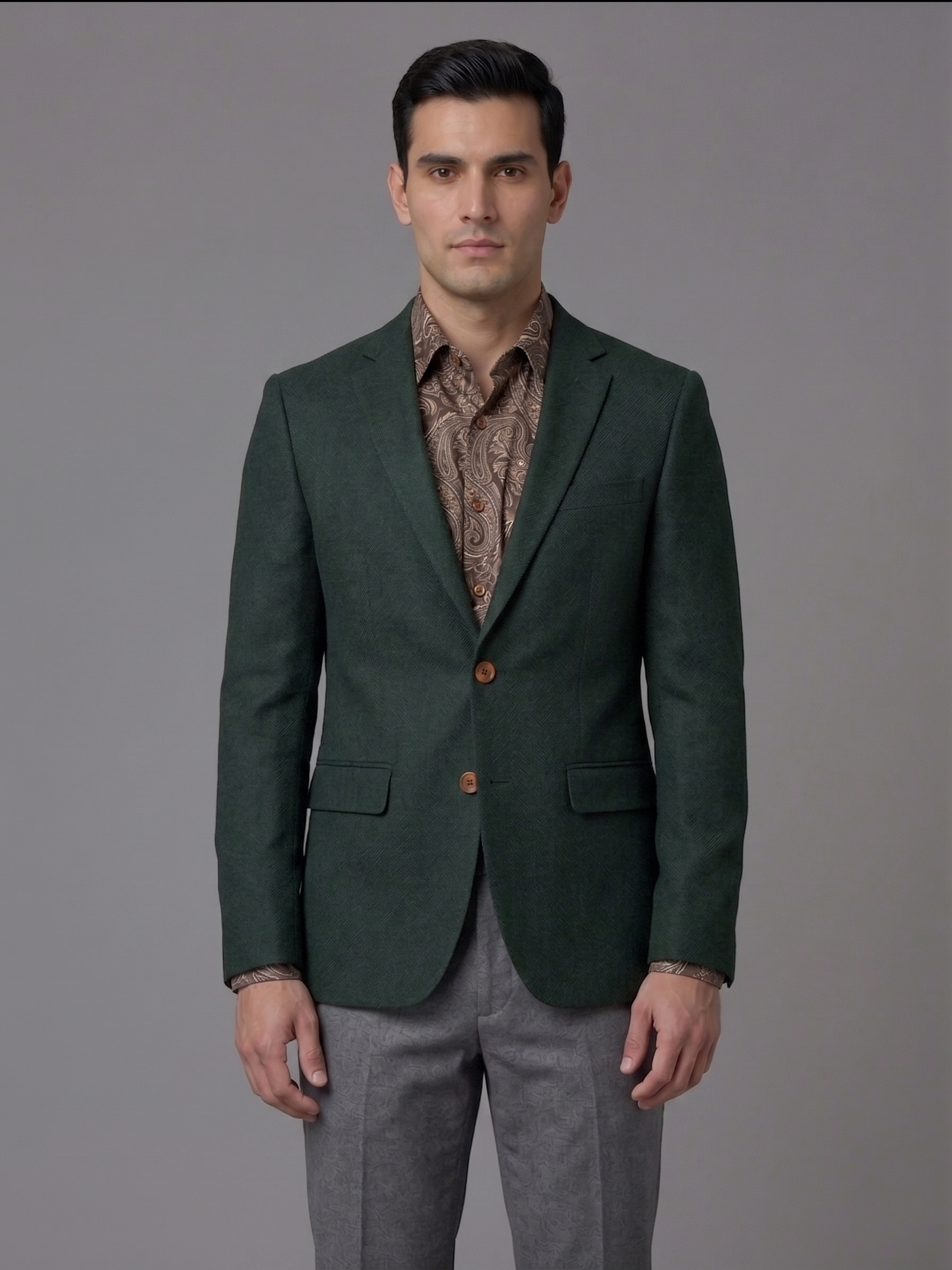 Men’s Premium Emerald Green Textured Blazer