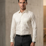 Ivory Formal Shirt for Men | Premium Cotton Blend Regular Fit Office & Business Wear Shirt