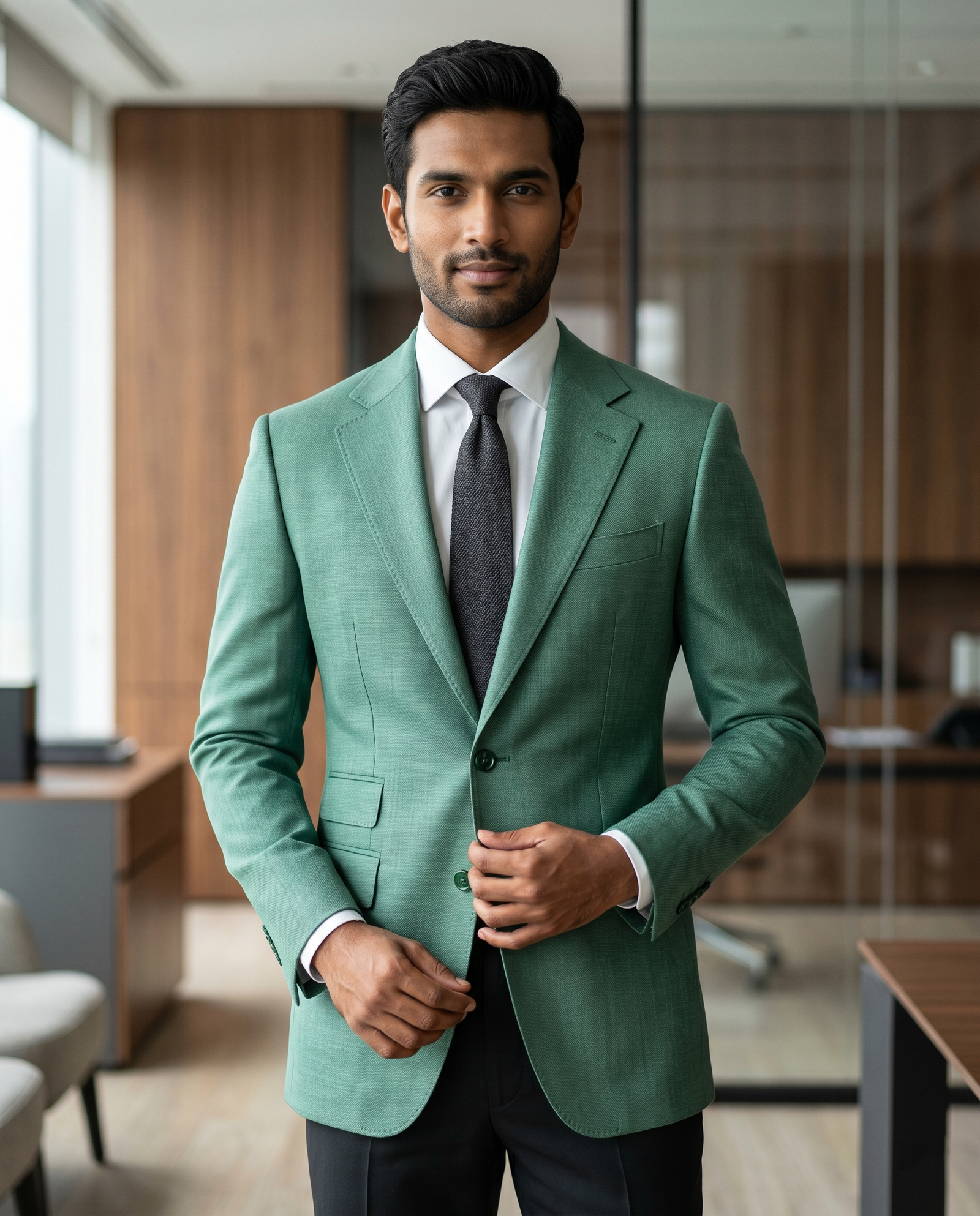 Men's Slim Fit Mint Green Formal Blazer