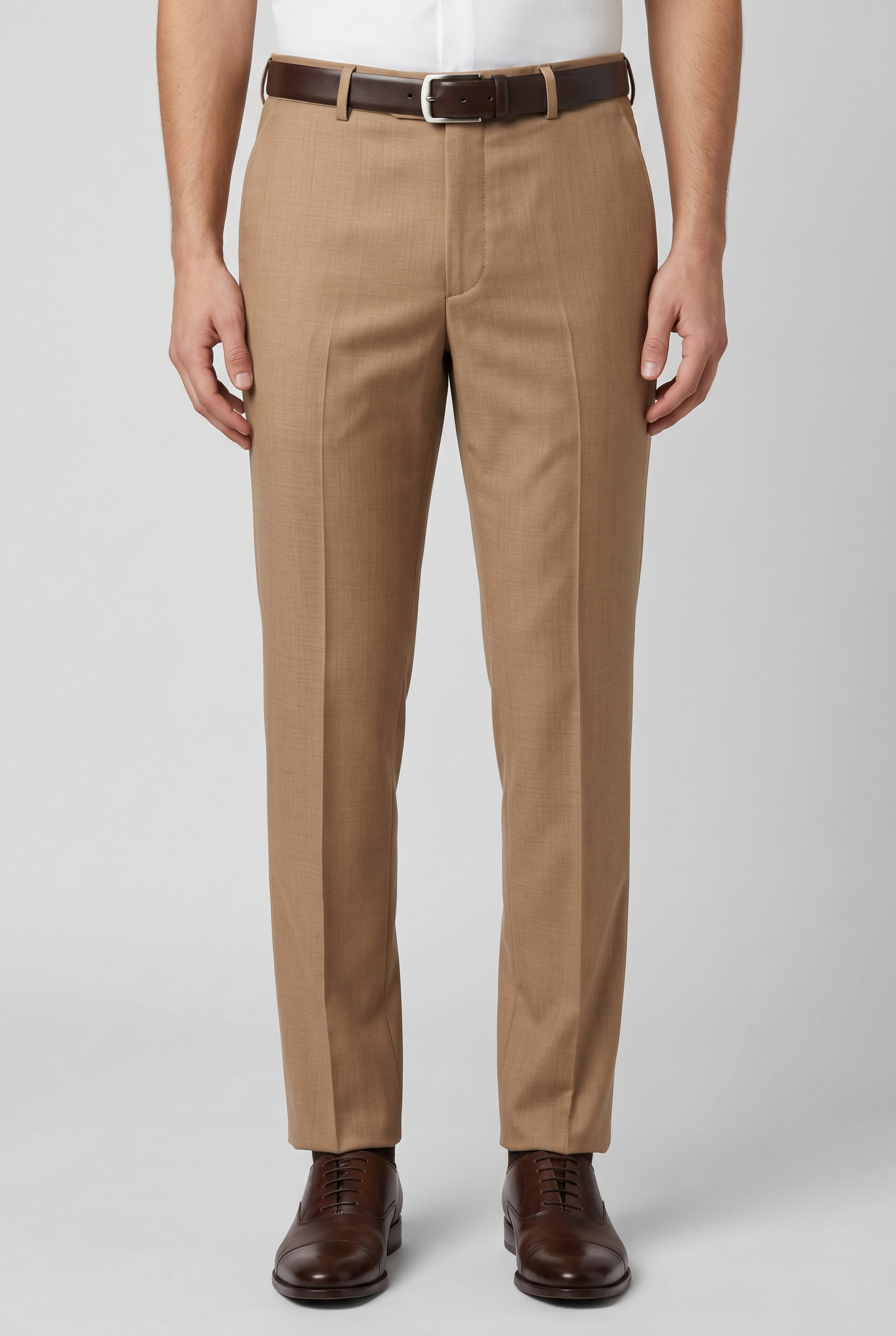 Men's Premium Light Brown Tailored Fit Formal Trousers